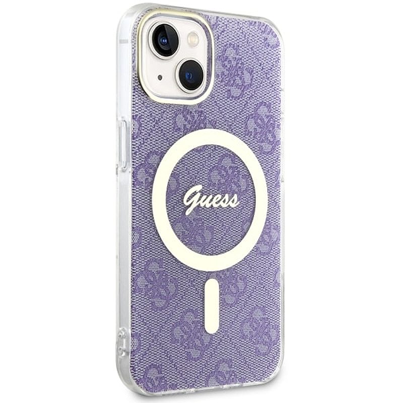 Guess case for iPhone 14 6,1" GUHMP14SH4STU purple hardcase Magsafe IML 4G - Billede 4