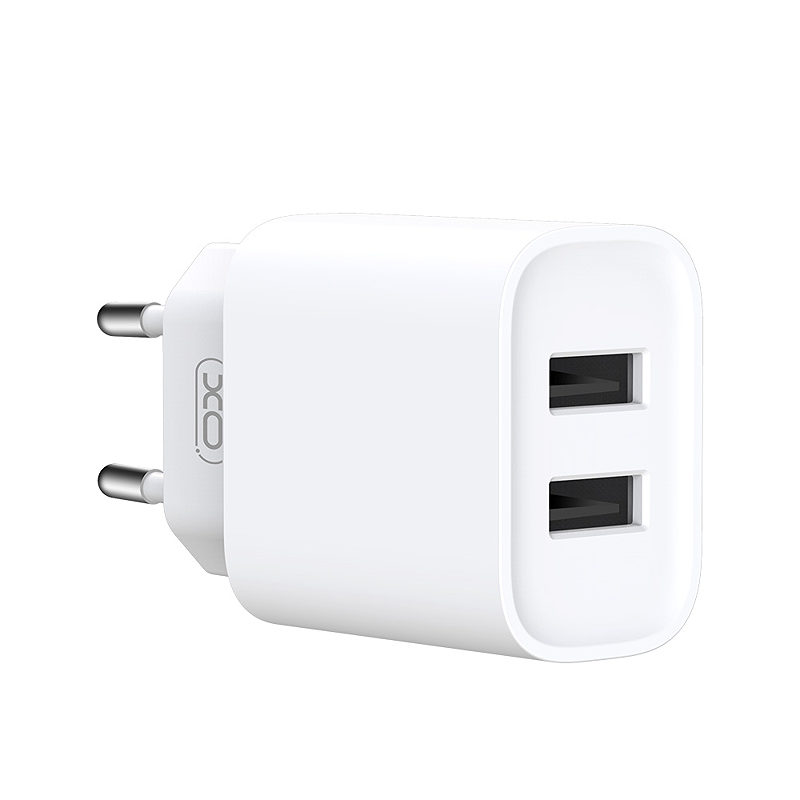 XO wall charger CE02C 2x USB 2,1A white + microUSB cable - Billede 3