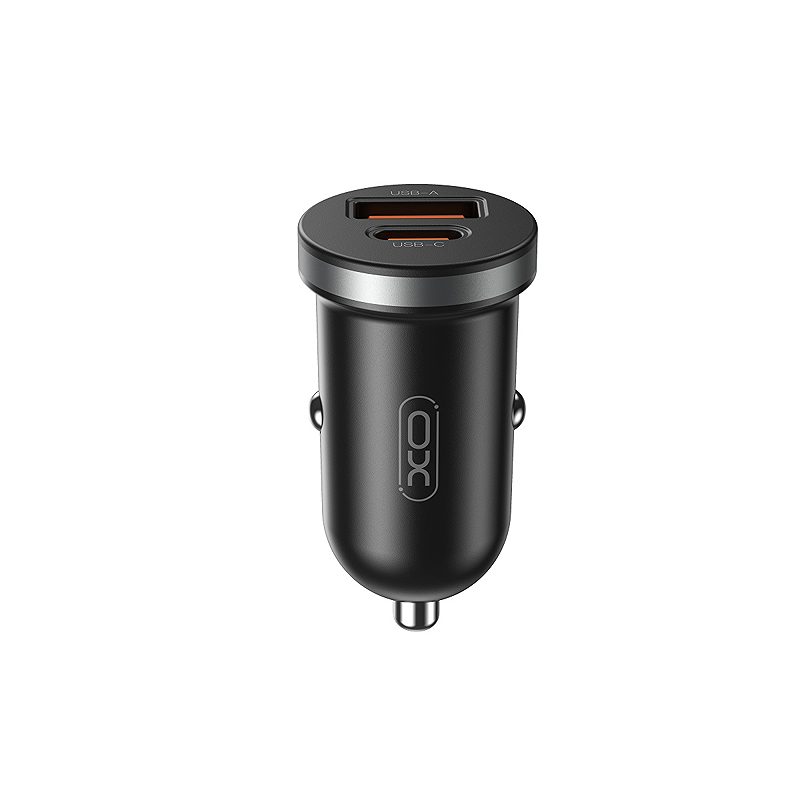 XO car charger CC56 PD 30W QC 1x USB 1x USB-C black