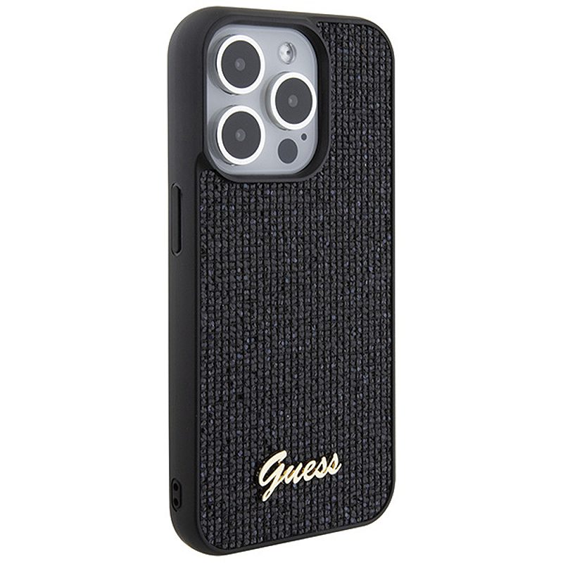 Guess case for iPhone 15 Pro 6,1" GUHCP15LPMSDGSK black HC PU Disco Script Metal - Billede 4