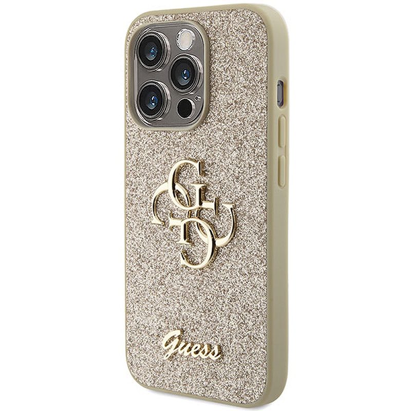 Guess case for iPhone 15 Pro 6,1" GUHCP15LHG4SGD gold HC Fixed Glitter Big 4G - Billede 2