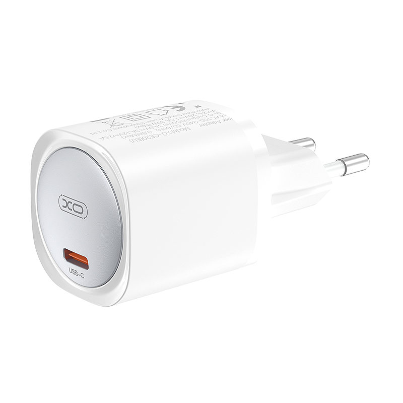 XO wall charger CE20 PD 30W 1x USB-C white + cable USB-C - USB-C - Billede 3