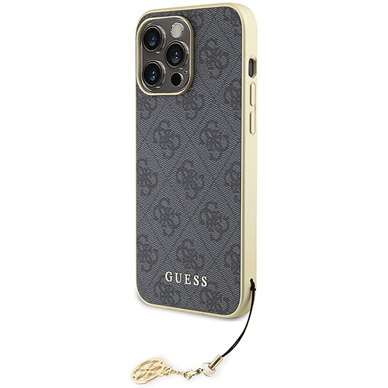 Guess case for iPhone 15 Pro Max 6,7" GUHCP15XGF4GGR gray HC PU 4G Charm - Billede 2