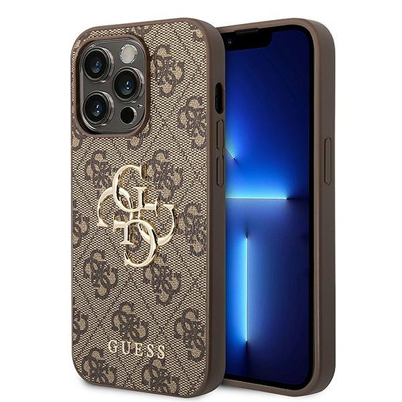 Guess case for iPhone 15 Pro 6.1" GUHCP15L4GMGBR brown hardcase 4G Big Metal Logo
