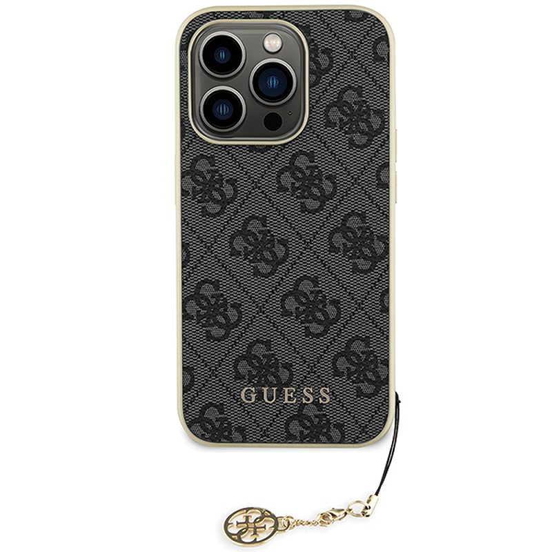 Guess case for iPhone 15 Pro 6,1" GUHCP15LGF4GGR gray hardcase 4G Charms Collection - Billede 3