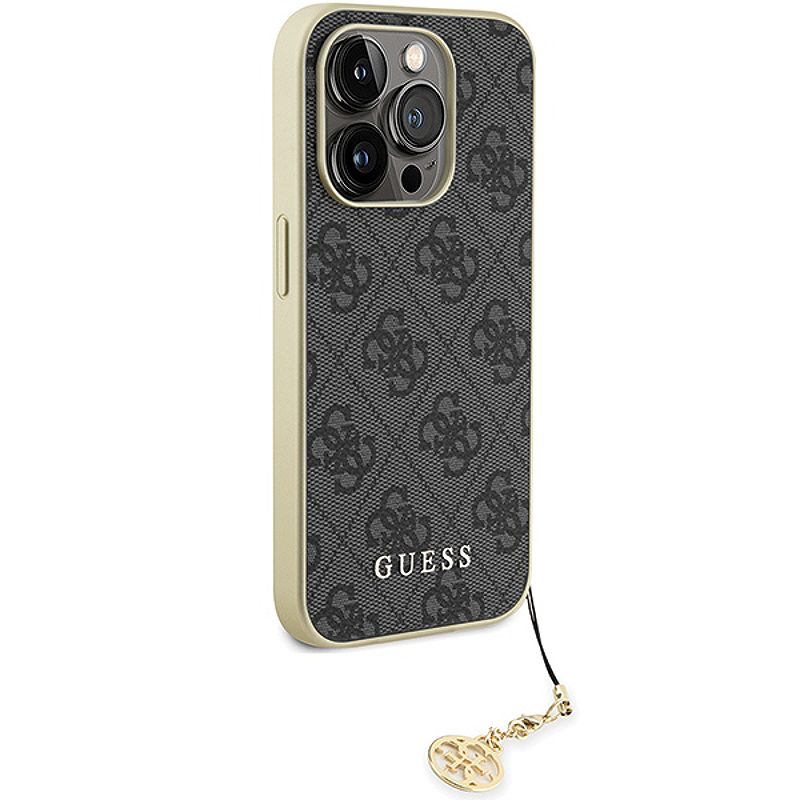 Guess case for iPhone 15 Pro 6,1" GUHCP15LGF4GGR gray hardcase 4G Charms Collection - Billede 4