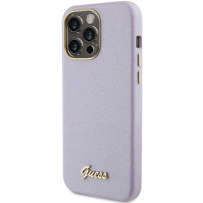 Guess case for iPhone 15 Pro Max 6,7" GUHCP15XPGMCSL lilac hardcase Glitter Glossy Script - Billede 2
