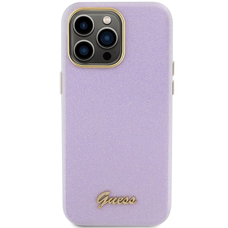 Guess case for iPhone 15 Pro Max 6,7" GUHCP15XPGMCSL lilac hardcase Glitter Glossy Script - Billede 3