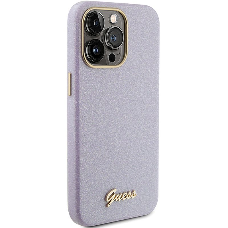 Guess case for iPhone 15 Pro Max 6,7" GUHCP15XPGMCSL lilac hardcase Glitter Glossy Script - Billede 4