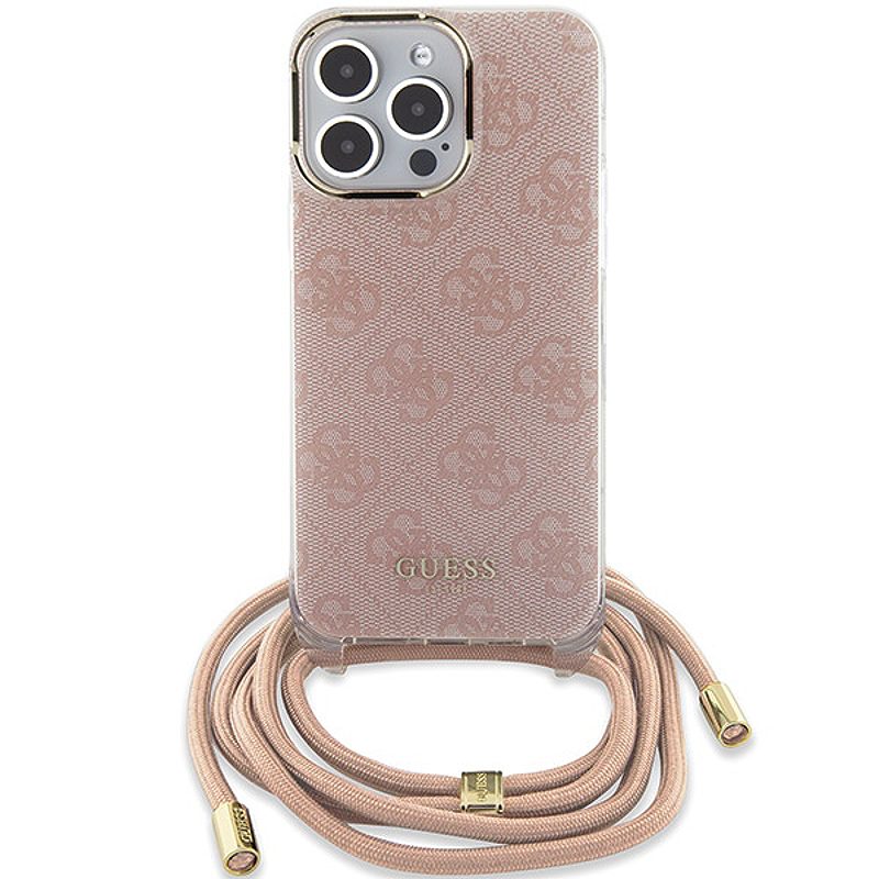 Guess case for iPhone 15 Pro 6,1" GUHCP15LHC4SEP pink HC CROSSBODY CORD 4G PRINT - Billede 2