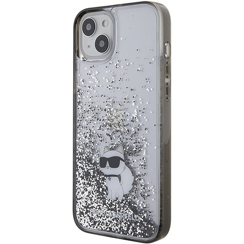 Karl Lagerfeld case for iPhone 15 Plus 6,7" KLHCP15MLKCNSK transparent HC LIQ. GLITTER C - Billede 2