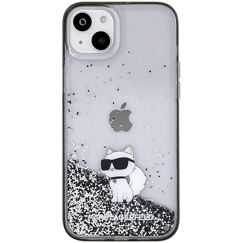 Karl Lagerfeld case for iPhone 15 Plus 6,7" KLHCP15MLKCNSK transparent HC LIQ. GLITTER C - Billede 3
