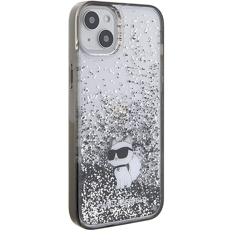 Karl Lagerfeld case for iPhone 15 Plus 6,7" KLHCP15MLKCNSK transparent HC LIQ. GLITTER C - Billede 4