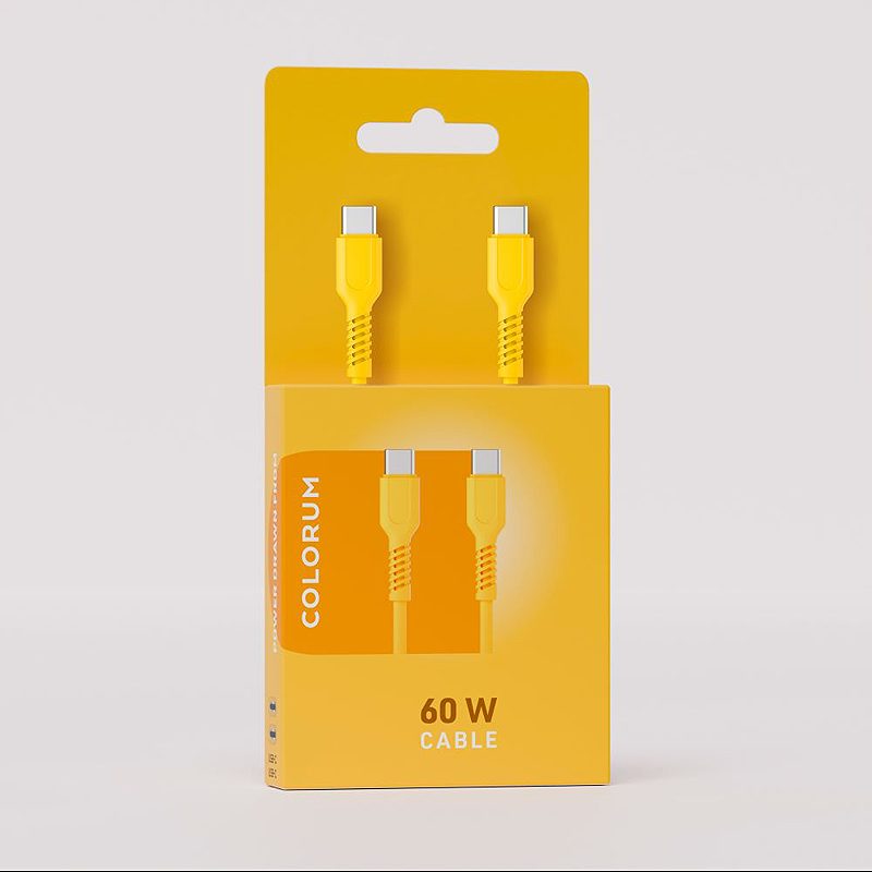 COLORUM cable USB-C - USB-C 1,8m 3A CK60-CC-05 xYellow - Billede 3