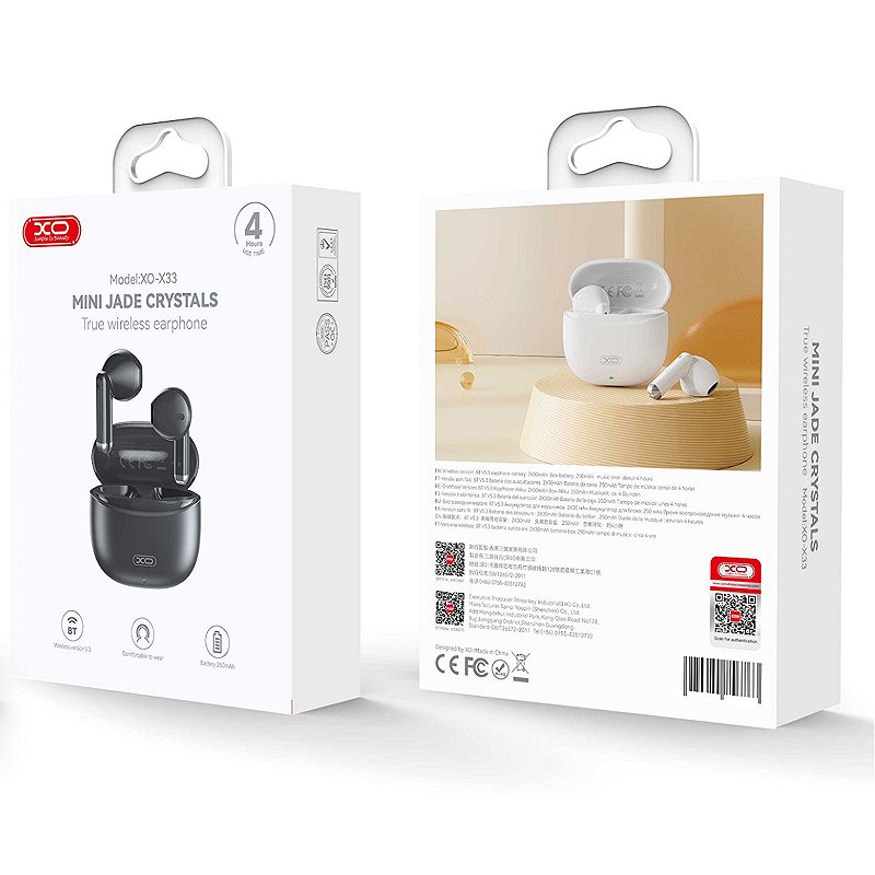XO Bluetooth earphones X33 TWS black - Billede 2