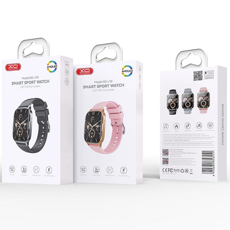 XO smartwatch J10 Amoled black - Billede 2
