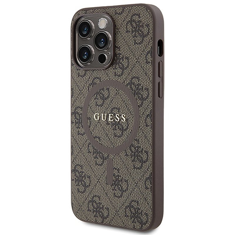 Guess case for iPhone 13 Pro Max 6,7" GUHMP13XG4GFRW brown HC MAGSAFE PU 4G RING CLASSIC LOGO - Billede 2