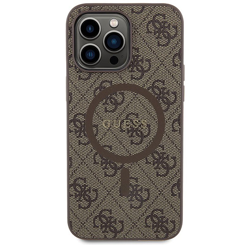Guess case for iPhone 13 Pro Max 6,7" GUHMP13XG4GFRW brown HC MAGSAFE PU 4G RING CLASSIC LOGO - Billede 3