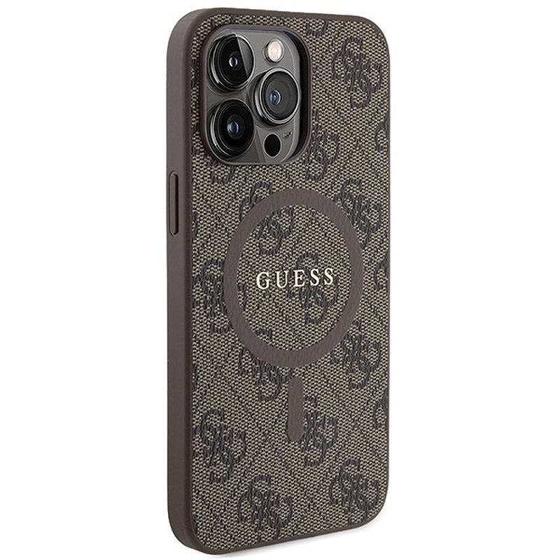 Guess case for iPhone 13 Pro Max 6,7" GUHMP13XG4GFRW brown HC MAGSAFE PU 4G RING CLASSIC LOGO - Billede 4