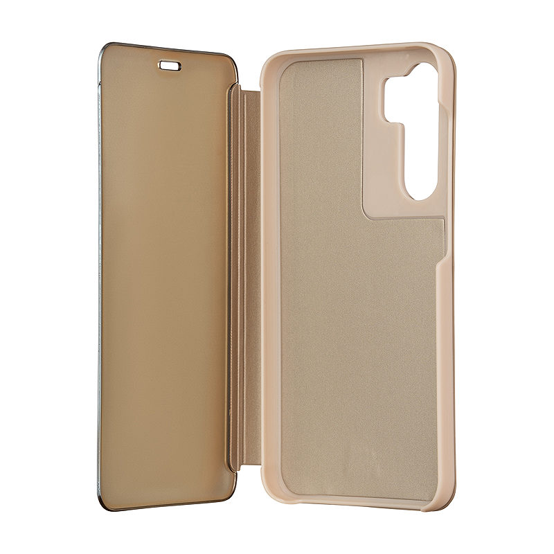 Fold Mirror View Case for Samsung Galaxy S23 FE gold
