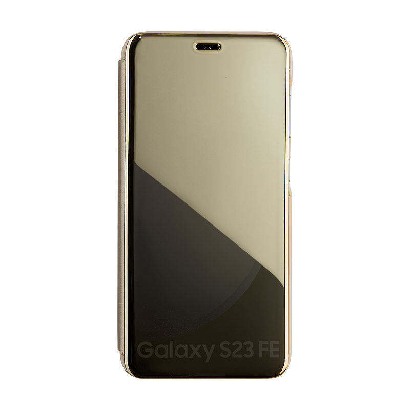 Fold Mirror View Case for Samsung Galaxy S23 FE gold - Billede 2