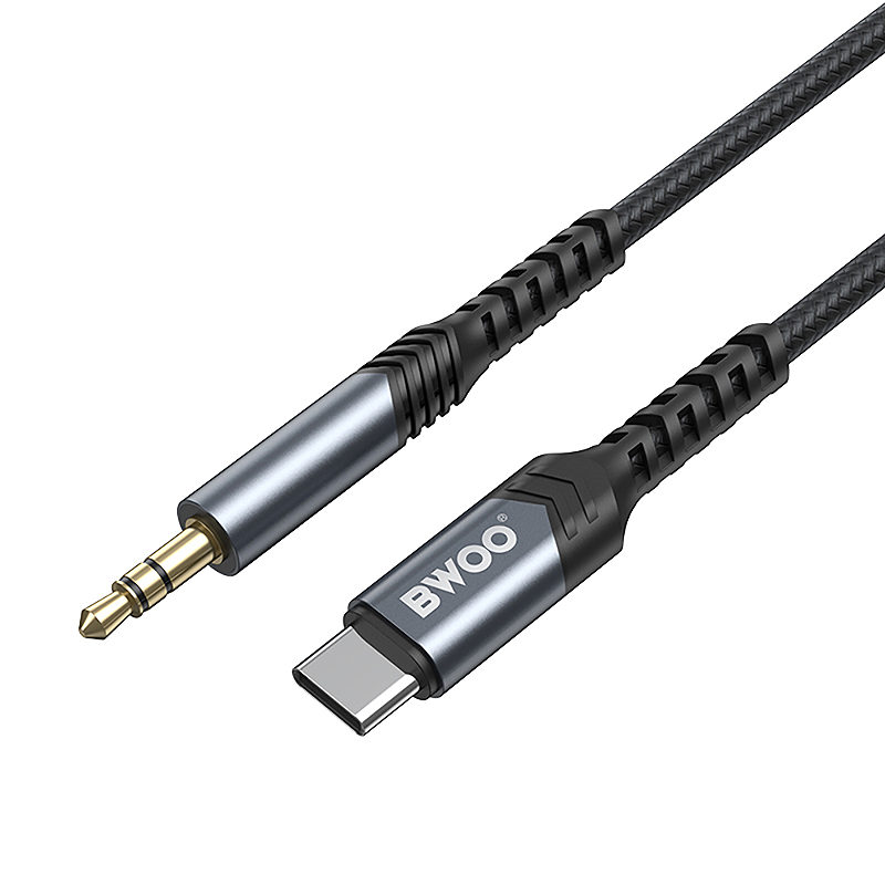 BWOO kabel AUX 3.5mm - USB-C BO-AUX066 czarny - Billede 2