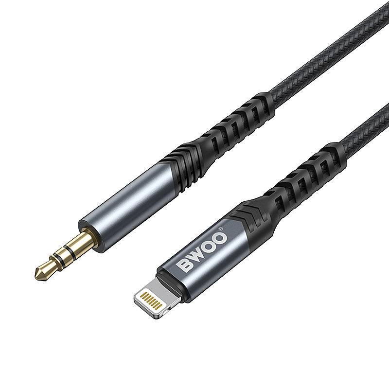 BWOO Cable AUX 3.5mm - Lightning BO-AUX068 black - Billede 2
