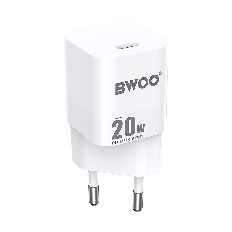 BWOO CDA155 PD wall charger 1x USB-C port 1A 20W white - Billede 2