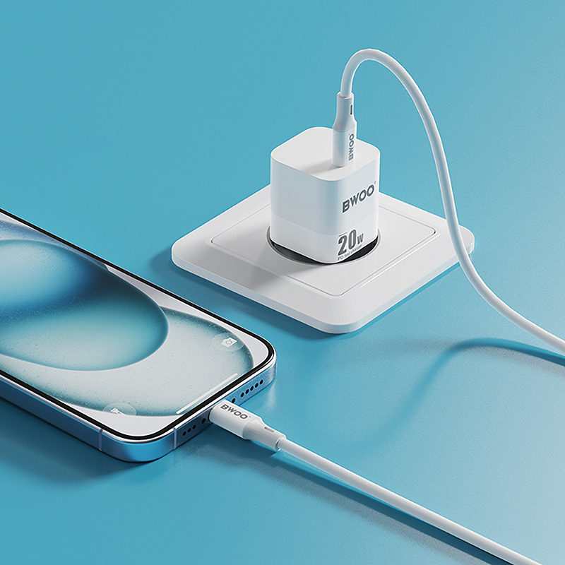 BWOO CDA155 PD wall charger 1x USB-C port 1A 20W white - Billede 5