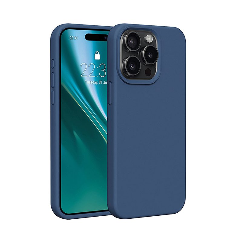 Etteri Silicone case for iPhone 15 Pro Max 6,7" dark blue