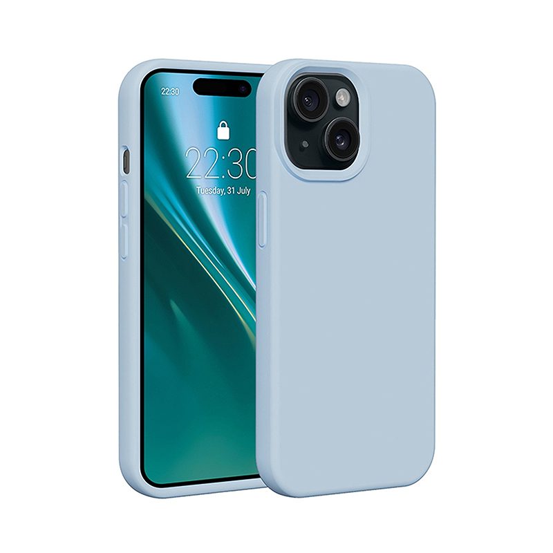 Etteri Silicone case for iPhone 15 6,1" light blue