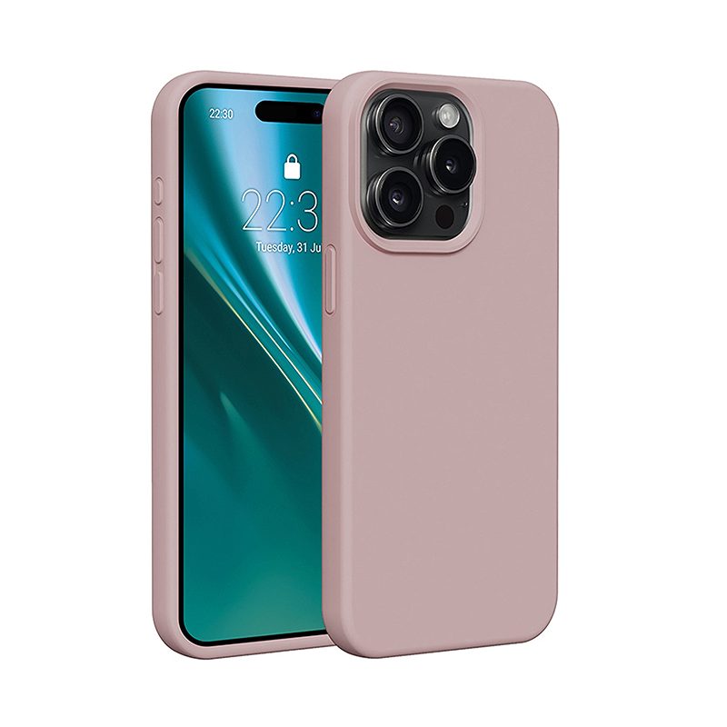 Etteri Silicone case for iPhone 15 Pro Max 6,7" light pink