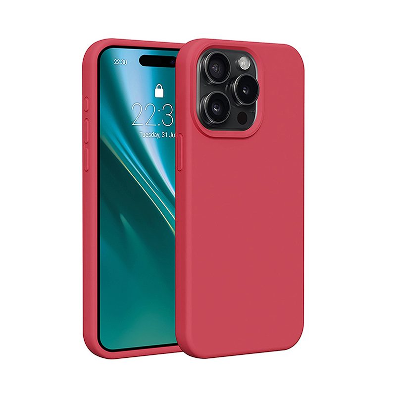 Etteri Silicone case for iPhone 15 Pro 6,1" raspberry