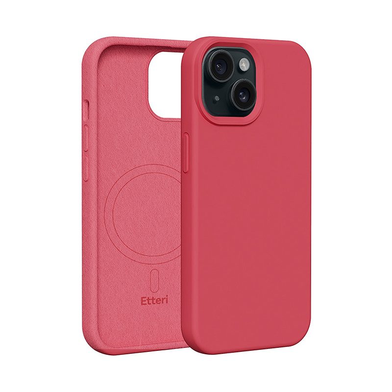 Etteri Silicone case for iPhone 15 6,1" raspberry