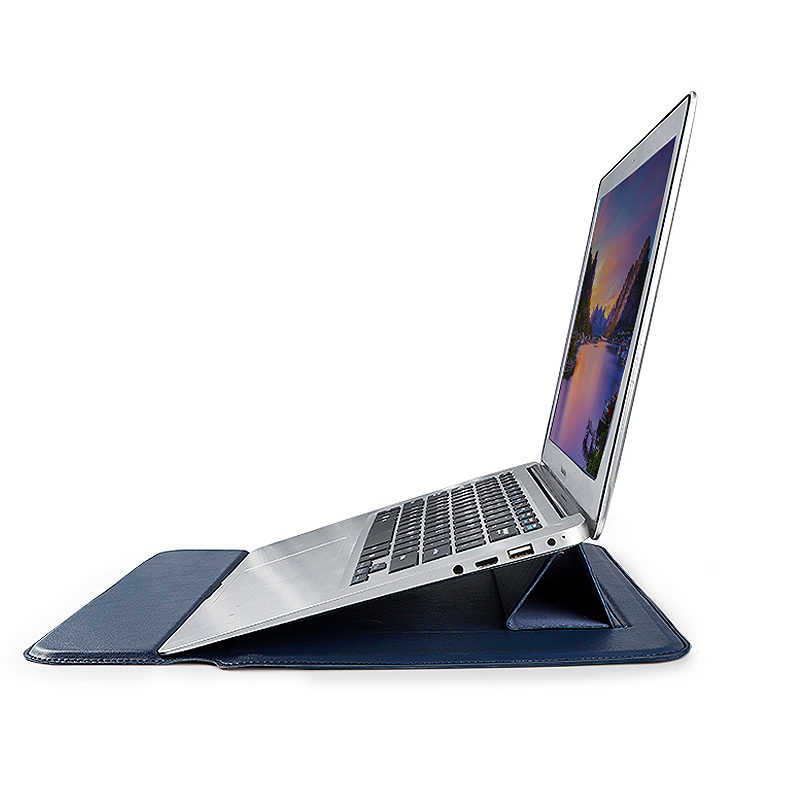 Devia laptop bag / MacBook bracket bag Ultra-Thin 15,4'' waterproof PU leather blue - Billede 2