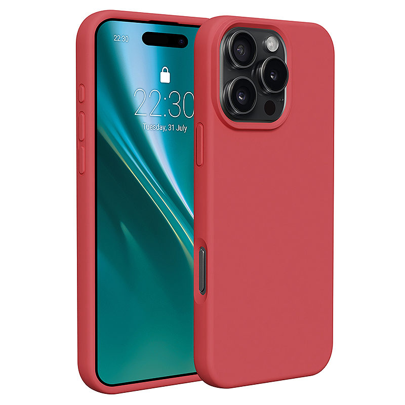 Etteri Silicone case for iPhone 16 Pro 6,3" raspberry