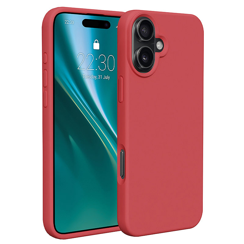 Etteri Silicone case for iPhone 16 Plus 6,7" raspberry