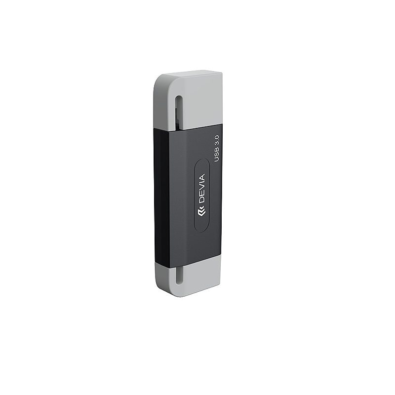 Devia card reader 2in1 EL240 USB/USB-C 3.0 black - Billede 5