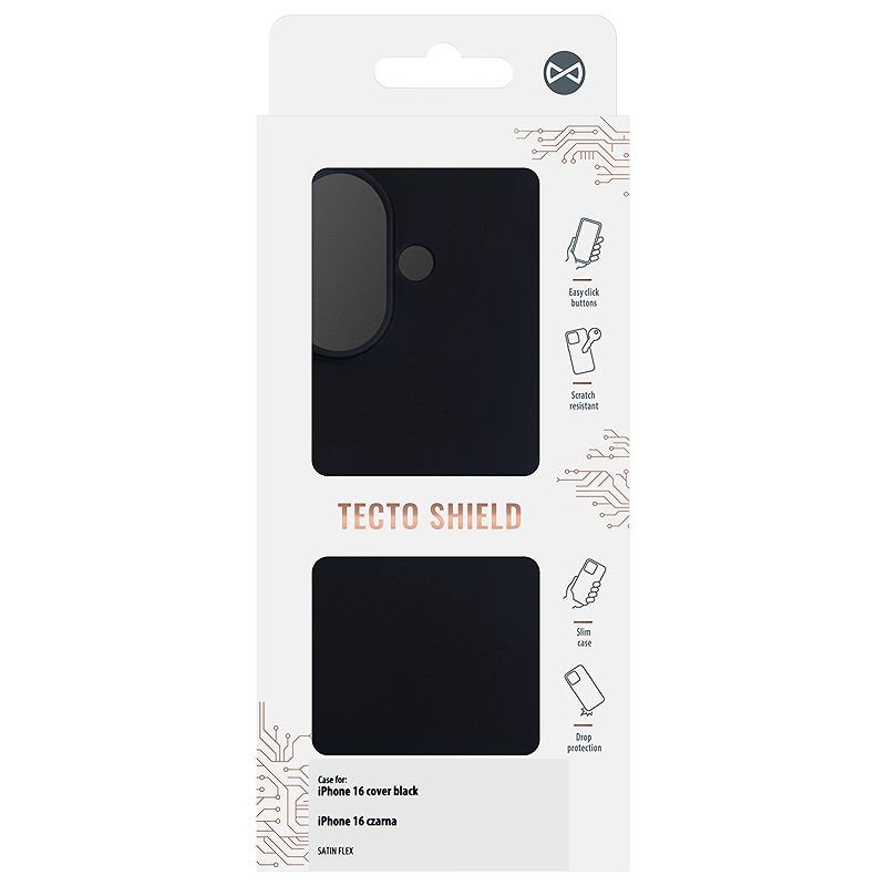Satin Flex iPhone 16 cover black - Billede 3