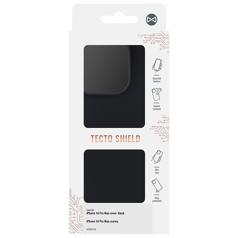 Satin Flex iPhone 16 Pro Max cover black - Billede 3
