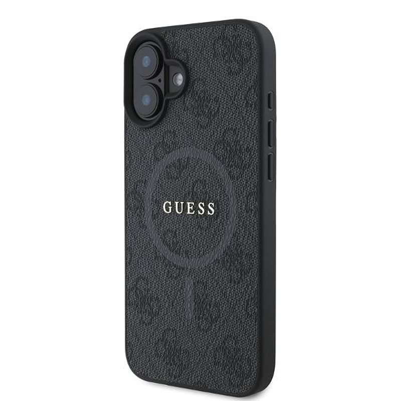 Guess case for iPhone 16 6,1" GUHMP16SG4GFRK black hardcase 4G Ring Classic Logo MagSafe - Billede 2