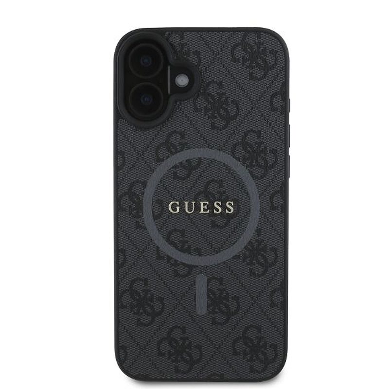 Guess case for iPhone 16 6,1" GUHMP16SG4GFRK black hardcase 4G Ring Classic Logo MagSafe - Billede 3