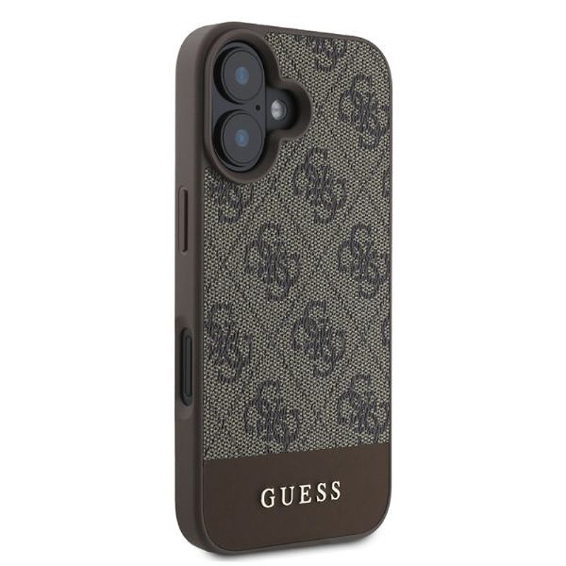 Guess case for iPhone 16 6,1" GUHCP16SG4GLBR brown hardcase 4G Bottom Stripe - Billede 4
