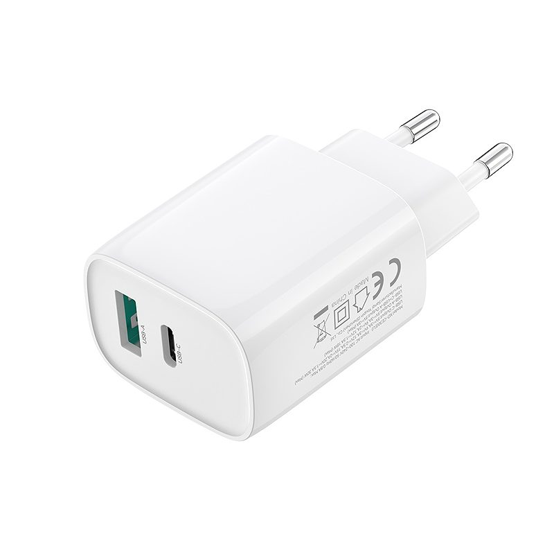 XO wall charger CE30 PD 30W 1x USB-C 1x USB white + cable USB-C - Lightning - Billede 5