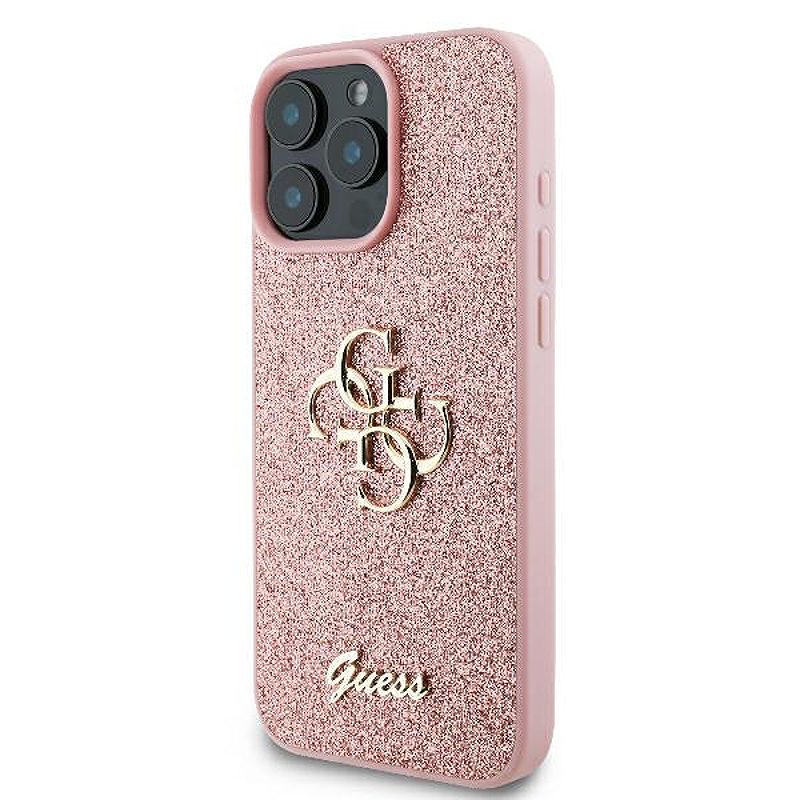 Guess case for iPhone 16 Pro 6,3" GUHCP16LHG4SGP Fixed Glitter Big 4G pink - Billede 2