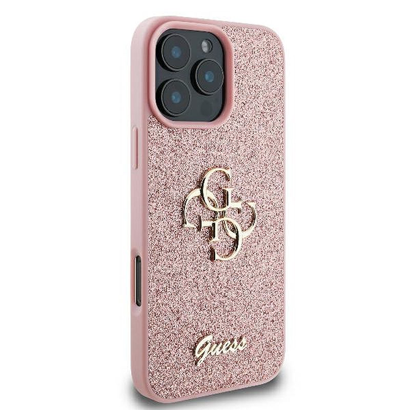 Guess case for iPhone 16 Pro 6,3" GUHCP16LHG4SGP Fixed Glitter Big 4G pink - Billede 4