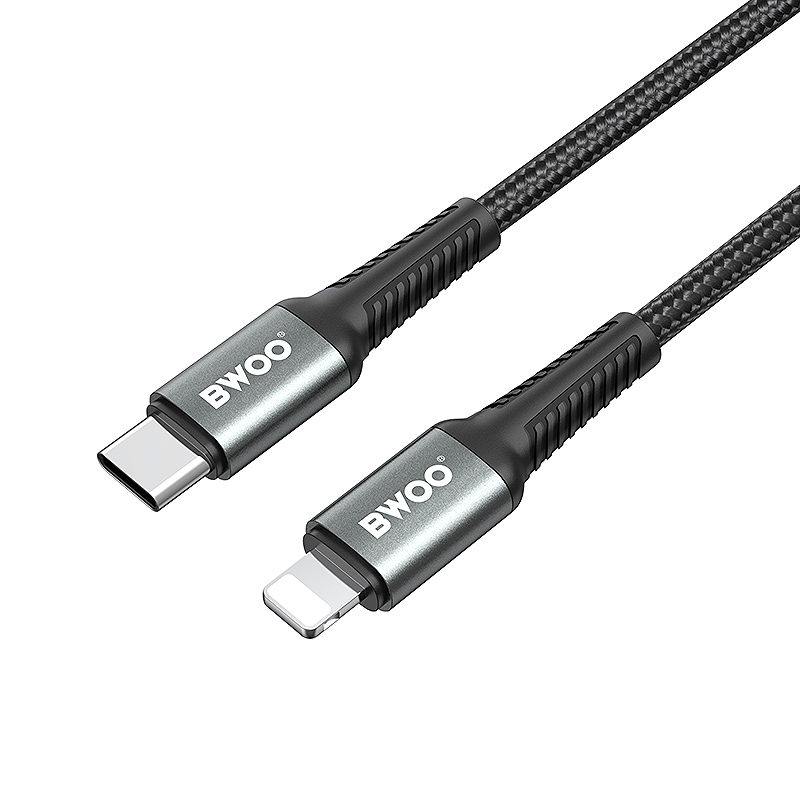 BWOO Braided Cable USB-C - Lightning 3m 30W black - Billede 3