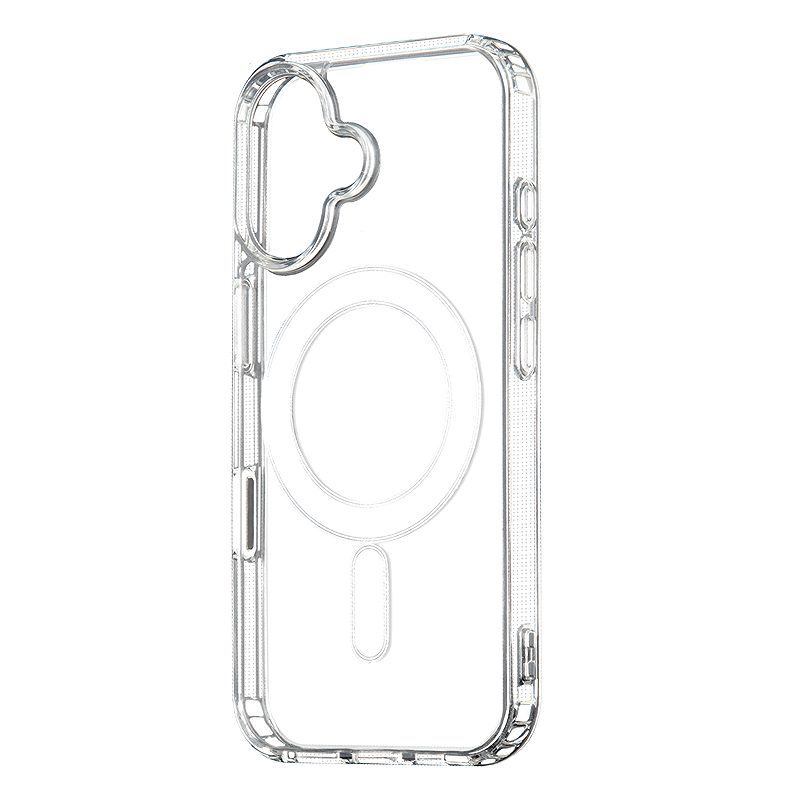 Anti Shock 1,5 mm Mag case for iPhone 16 Pro 6,3" transparent big hole + button - Billede 4