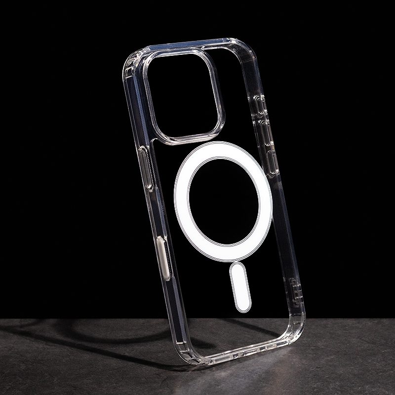 Anti Shock 1,5 mm Mag case for iPhone 16 Pro 6,3" transparent big hole + button - Billede 5