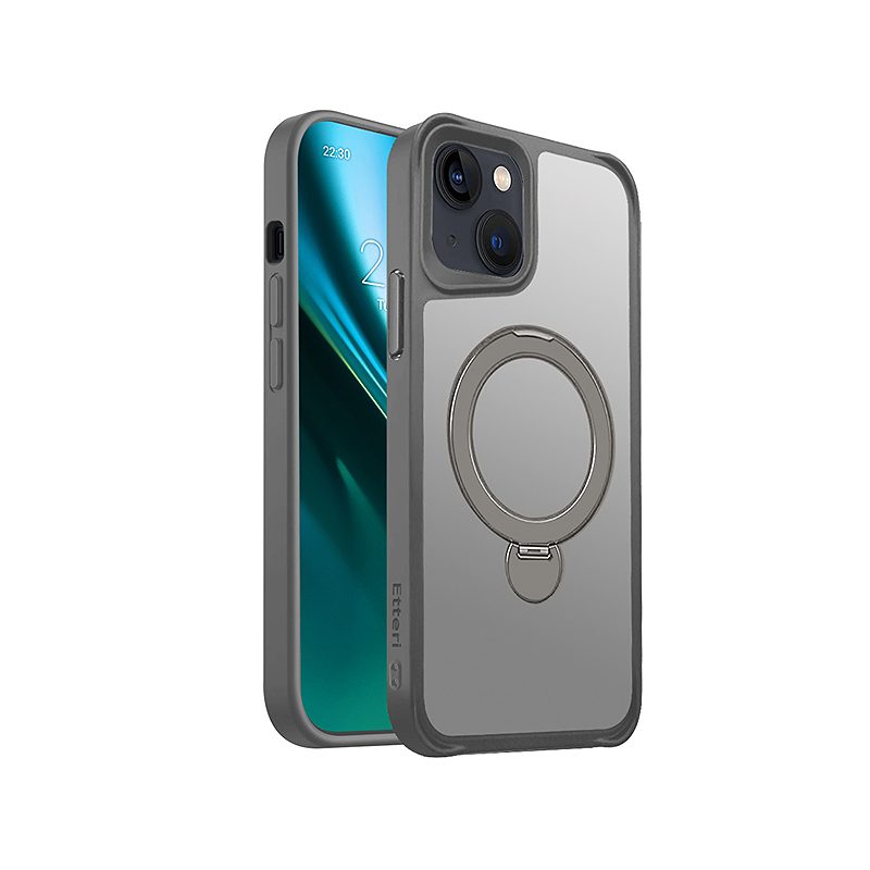 Etteri Matt Mag Ring case for iPhone 14 6,1" grey